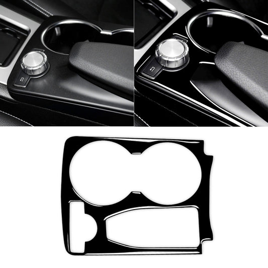 Car Left Drive Central Armrest Box Cup Holder Frame Decorative Sticker For Mercedes-Benz GLK 2008-2015, For GLE 2015-2018, Cup Holder Frame, Left Drive