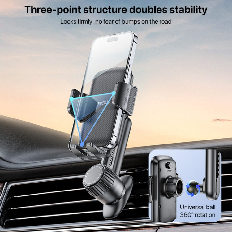 Yesido C242 Adjustable Car Air Vent Mechanical Phone Clip Holder, C242