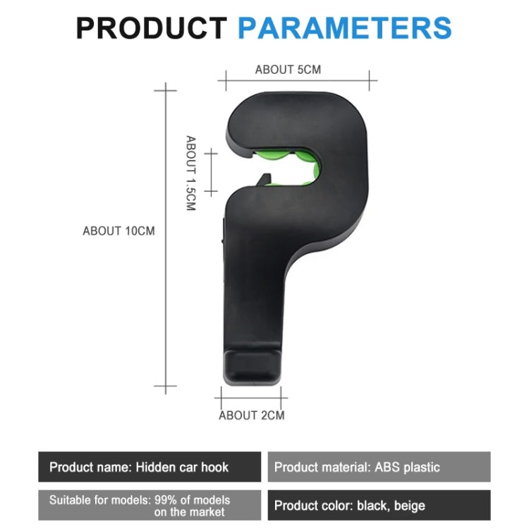 1 Pair Car Seat Back Hidden Hook