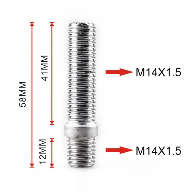 20pcs / Set 5.8cm Universal Car Modification Extended Wheels Stud Conversion M14x1.5 to M14x1.5 Screw Adapter LN032 LN033 LN044, 5.8cm M14x1.5 to M14x1.5