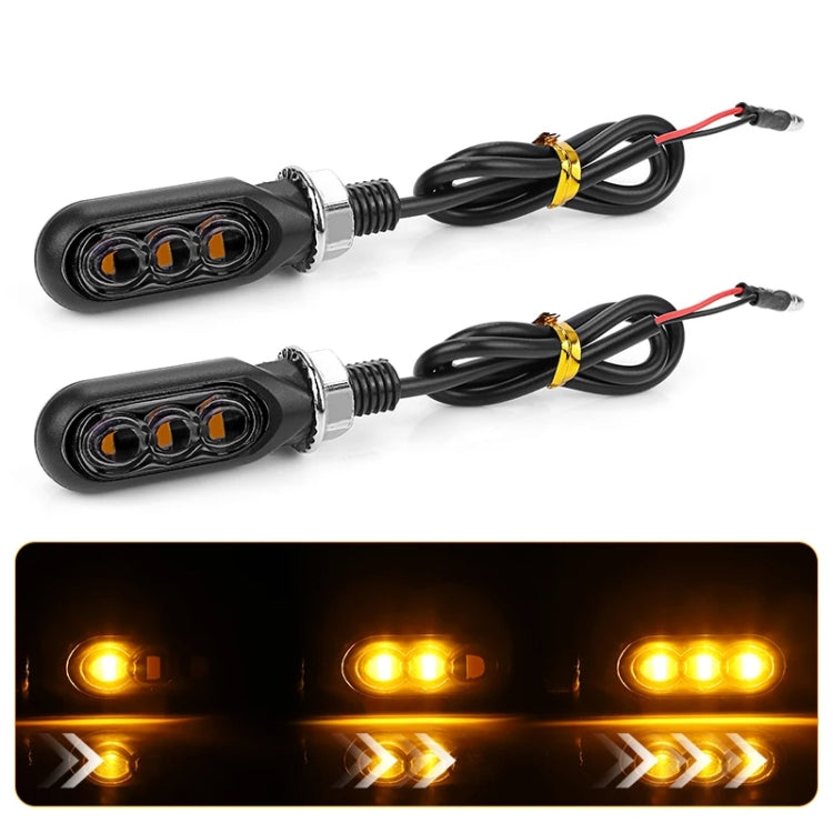 2pcs 12V 3LEDs Motorcycle Mini Water Turn Signal Light, 3LEDs (Yellow), 3LEDs (Black), 3LEDs (Transparent)