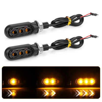2pcs 12V 3LEDs Motorcycle Mini Water Turn Signal Light, 3LEDs (Yellow), 3LEDs (Black), 3LEDs (Transparent)
