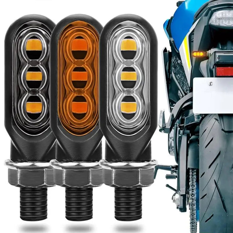 2pcs 12V 3LEDs Motorcycle Mini Water Turn Signal Light, 3LEDs (Yellow), 3LEDs (Black), 3LEDs (Transparent)