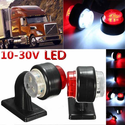 2pcs Car / Truck 12-30V LED Red White Side Marker Indicator Lights Bulb Lamp, X4-MK-135