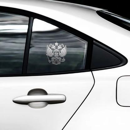 10pcs PITREW Coat of Arms of Russia Emblem Nickel Metal Car Stickers Decals, Russia Emblem Silver