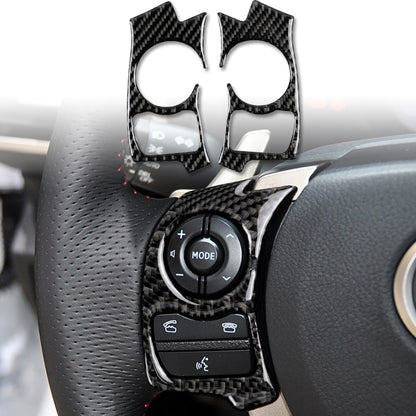 Car Carbon Fiber Steering Wheel Button Decorative Sticker for Lexus IS250 NX200 200t 300h 2013-2020, B Style, Steering Wheel Button B Style