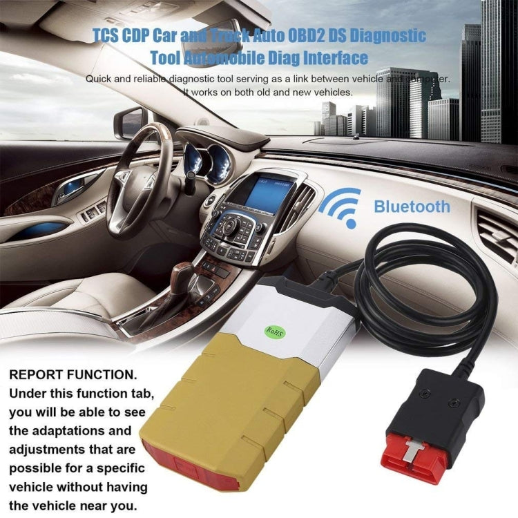 Car Bluetooth Diagnostic Cables Aluminum Alloy OBD2 Diagnostic Tool Delphi DS150E, Aluminum Alloy (Red), Aluminum Alloy (Gold)