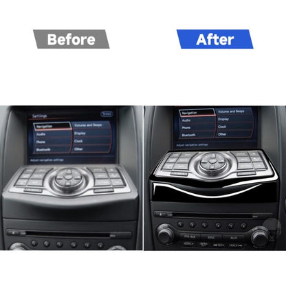 For Nissan 370Z Z34 2009- 2 in 1 Car Multimedia Navigation Button Frame Decorative Sticker, Left and Right Drive Universal, Multimedia Navigation Button Frame