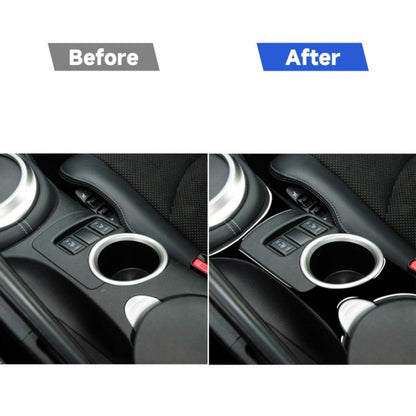 For Nissan 370Z Z34 2009- Car Water Cup Holder Panel Decorative Sticker, Left and Right Drive Universal, Water Cup Holder Panel