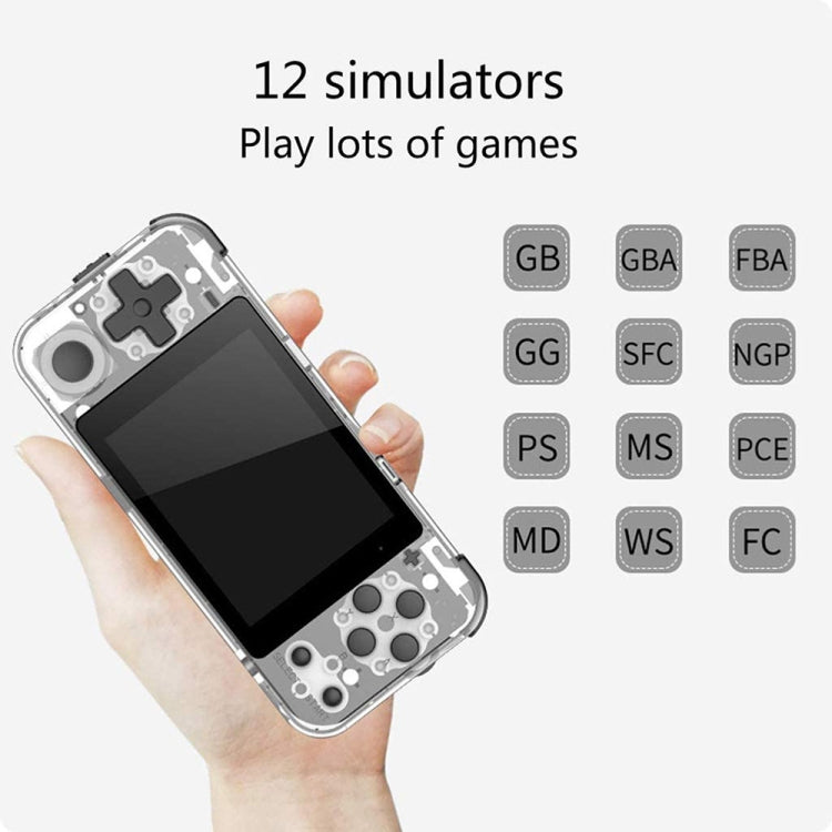 Powkiddy Q90 3.0 inch IPS Screen Retro Joystick Handheld Game Console with 16GB Memory, Q90 / White