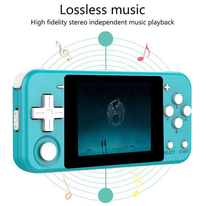 Powkiddy Q90 3.0 inch IPS Screen Retro Joystick Handheld Game Console with 16GB Memory, Q90 / White