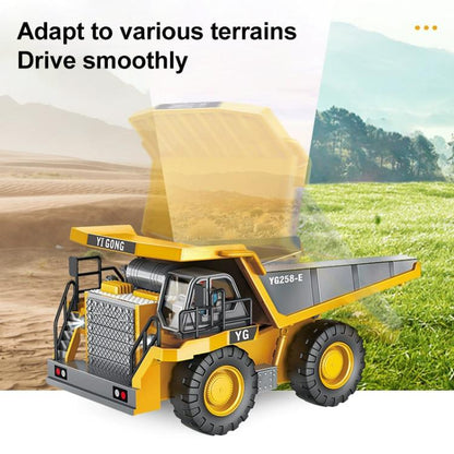 MoFun 1048 2.4G remote control nine-channel cargo construction vehicle 1:24 multi-function mining truck dumper, 1048(Silver)