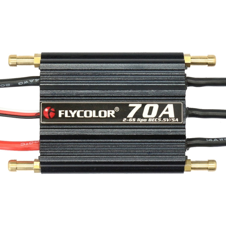 Flycolor Flymoster Series 70A 2-6S Waterproof Electronic Speed Controller for RC Boat, 70A 2-6S