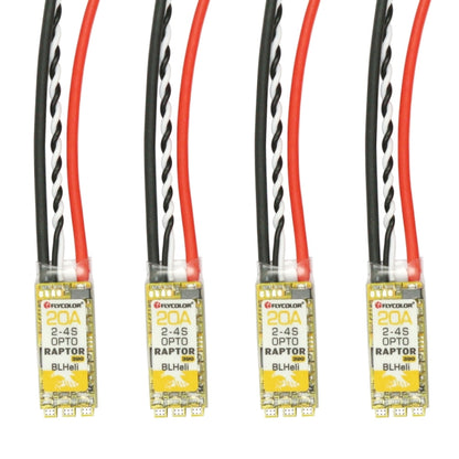 4 PCS Flycolor Raptor 390 20A 2-4S Electric Speed Controller, 390 20A 4 PCS