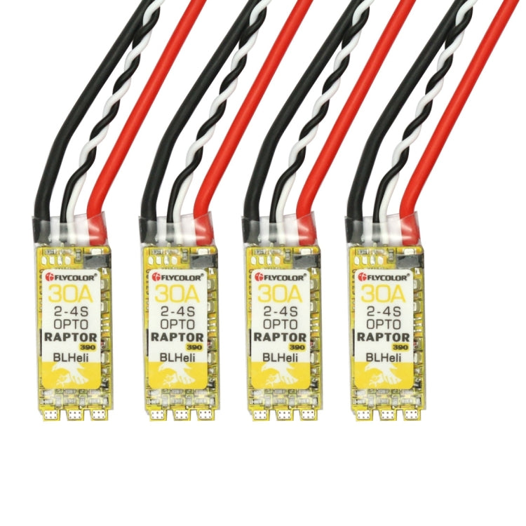 4 PCS Flycolor Raptor 390 30A 2-4S Electric Speed Controller, 390 30A 4 PCS