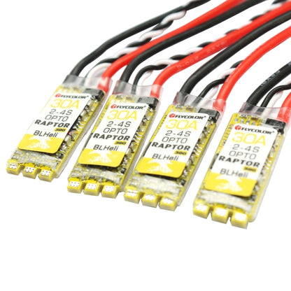 4 PCS Flycolor Raptor 390 30A 2-4S Electric Speed Controller, 390 30A 4 PCS