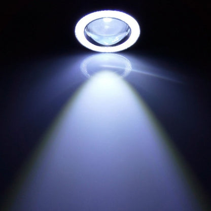 3.5 inch DC 12V 10W 900LM 7000K Car Angel Eyes Fog Lamp Foglight(White Light + White Light), 3.5 inch