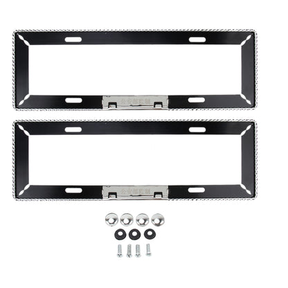 2 PCS Car License Plate Frames Car Styling License Plate Frame Universal License Plate Holder Car Accessories, Aluminum Alloy License Plate Frame