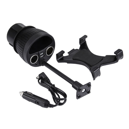 Olesson 2 in 1 Car Charger Cup Holder PowerCup Phone / Tablet Holder + 2.1A / 1A Dual-USB Ports Car Cigarette Lighter Socket Car Charger, 1629