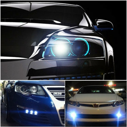2 PCS 2.5 inch DC12-24V 10W 900LM 6500K Car Angel Eyes Fog Lamp Foglight, Cable Length: 20cm(White Light + White Light), 2.5 inch 10W 900LM/6500K  White+White