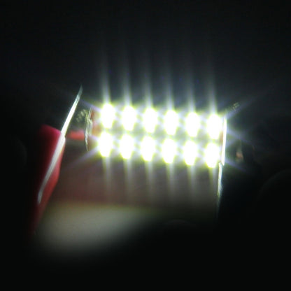 2 PCS DC 12V 2W 31MM 4014 Bicuspid Port No Decoding Car Dome Lamp LED Reading Light with 10 LED Lights, 31MM