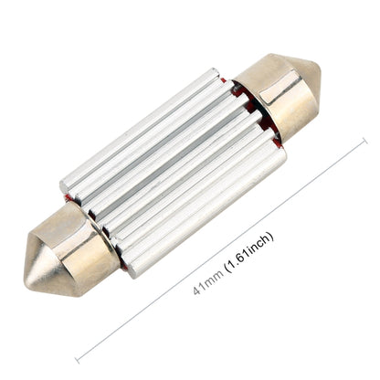 2 PCS DC 12V 2W 41MM 4014 Bicuspid Port No Decoding Car Dome Lamp LED Reading Light with 10 LED Lights, 41MM