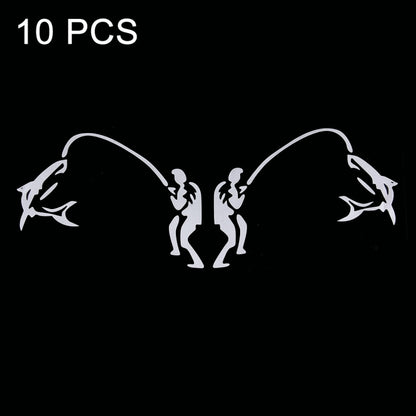 10 PCS Dual Funny Go Fishing Styling Reflective Car Sticker, Size: 25cm x 9.5cm, Fishing Styling 3