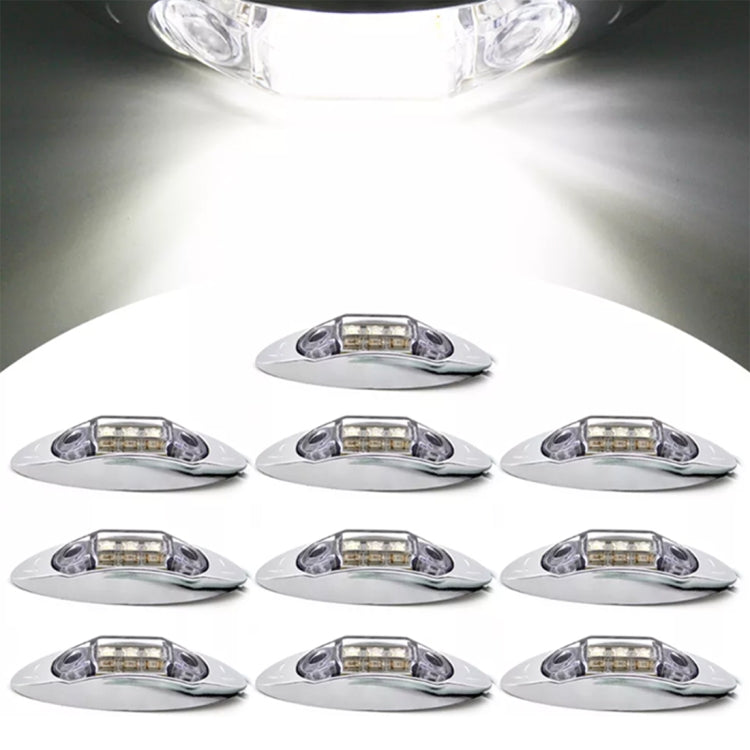10 PCS DC 10-30V Car Truck Trailer Piranha 3-LED Side Marker Indicator Lights Bulb Lamp, Light Color: White, 10 PCS White Light