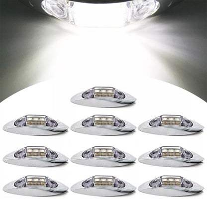 10 PCS DC 10-30V Car Truck Trailer Piranha 3-LED Side Marker Indicator Lights Bulb Lamp, Light Color: White, 10 PCS White Light