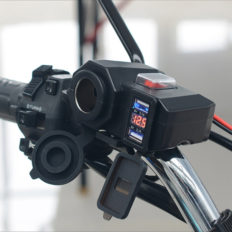 WUPP Multi-function WUPP 4 Motorcycle USB Charger Cigarette Lighter, with Blue Light, ZH-614A1
