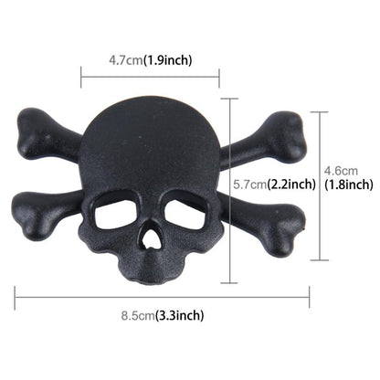 Skull And Cross Bone Shape Shining Metal Car Universal Sticker, Cross Bone