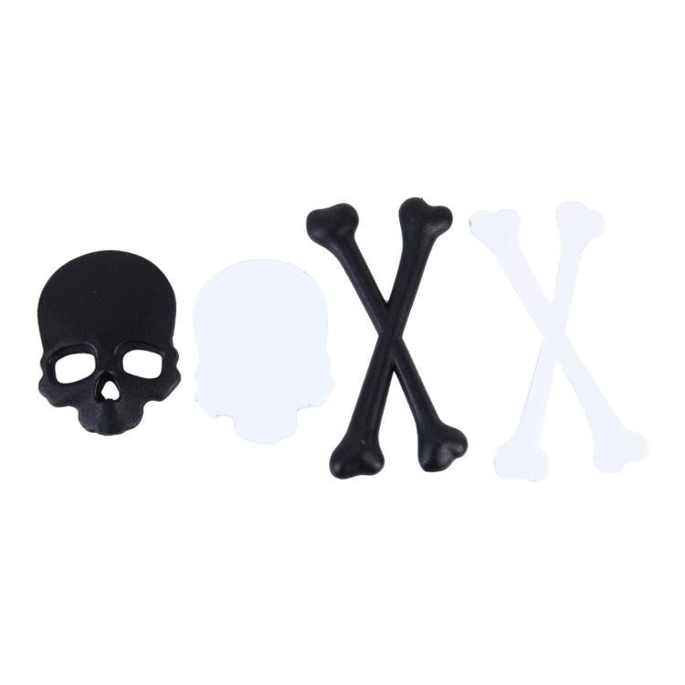 Skull And Cross Bone Shape Shining Metal Car Universal Sticker, Cross Bone