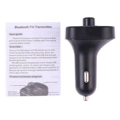 805E Dual USB Charging Bluetooth FM Transmitter MP3 Music Player Car Kit, Support Hands-Free Call  & Read TF Card / U Disk Music, 805E