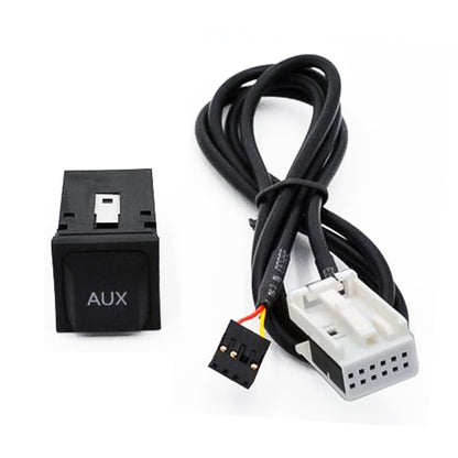 Car AUX Adapter Switch Plug + Wiring Hardness for Volkswagen RCD510/310/300+, For Volkswagen RCD510/310/300+