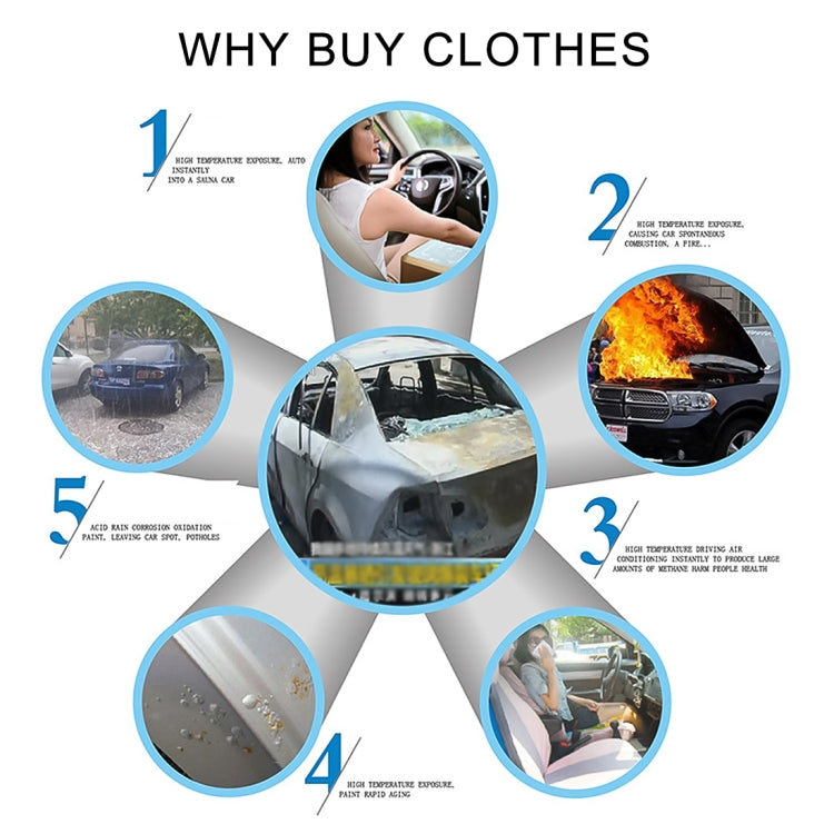 Anti-Dust Anti-UV Heat-insulating Elastic Force Cotton Car Cover for Business Car, Size: 4.8m~5.15m, Size: 4.8m~5.15m
