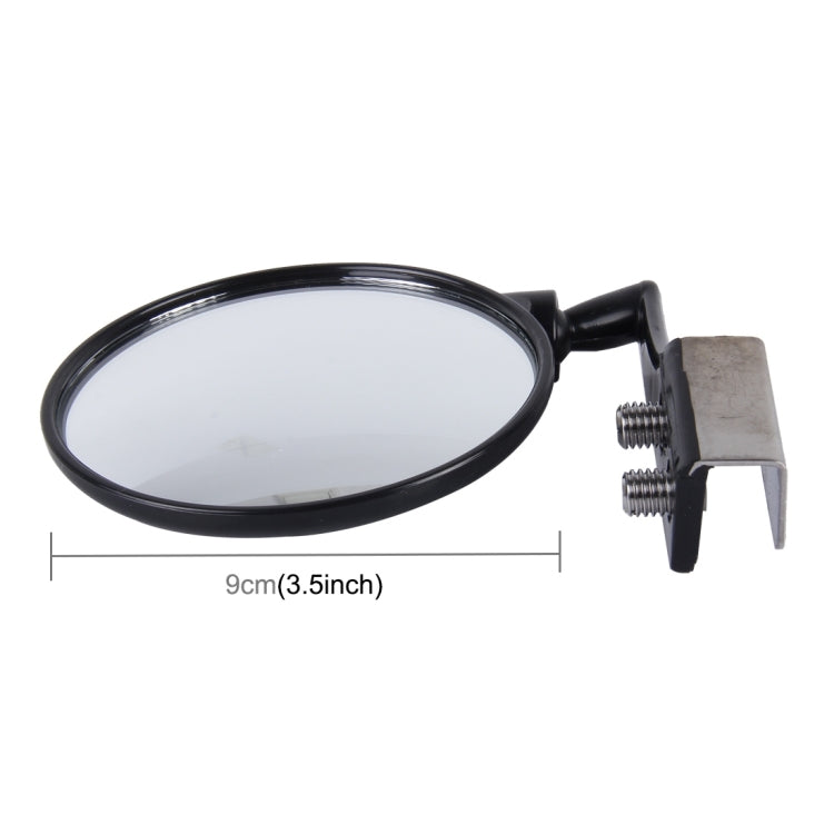 Vehicle Front Blind Area Wide-angle Adjustable Observation Mirror, Black Right Side, Silver Left Side