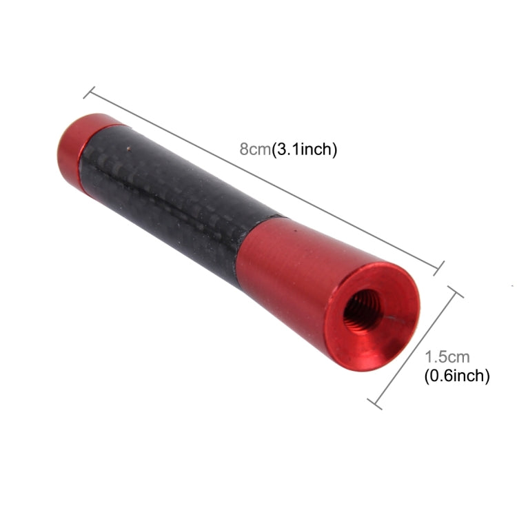 Carbon Fiber Aluminum Short Antenna Polished Universal Screws Base(Medium Size), 8cm