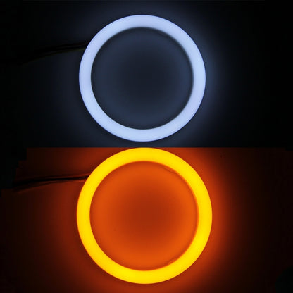2 PCS 3inch 6W White Light + Yellow Light Car Angel Eyes Light, DC 12V Cable Length: 50cm, 3inch