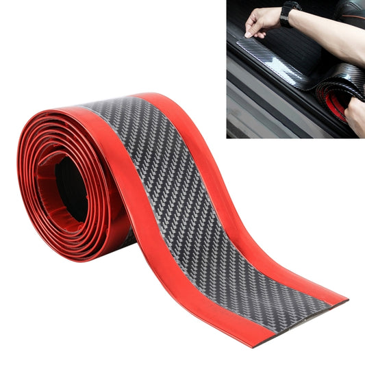 Universal Electroplate Carbon Fibre Car Door Threshold Decoration Strip Decorative Sticker, Size : 5CM x 2M, 5CM x 2M (Red), 5CM x 2M (Silver), 5CM x 2M (Gold)