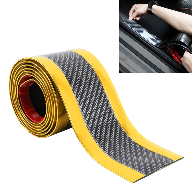 Universal Electroplate Carbon Fibre Car Door Threshold Decoration Strip Decorative Sticker, Size : 7CM x 2M, 7CM x 2M (Red), 7CM x 2M (Silver), 7CM x 2M (Gold)