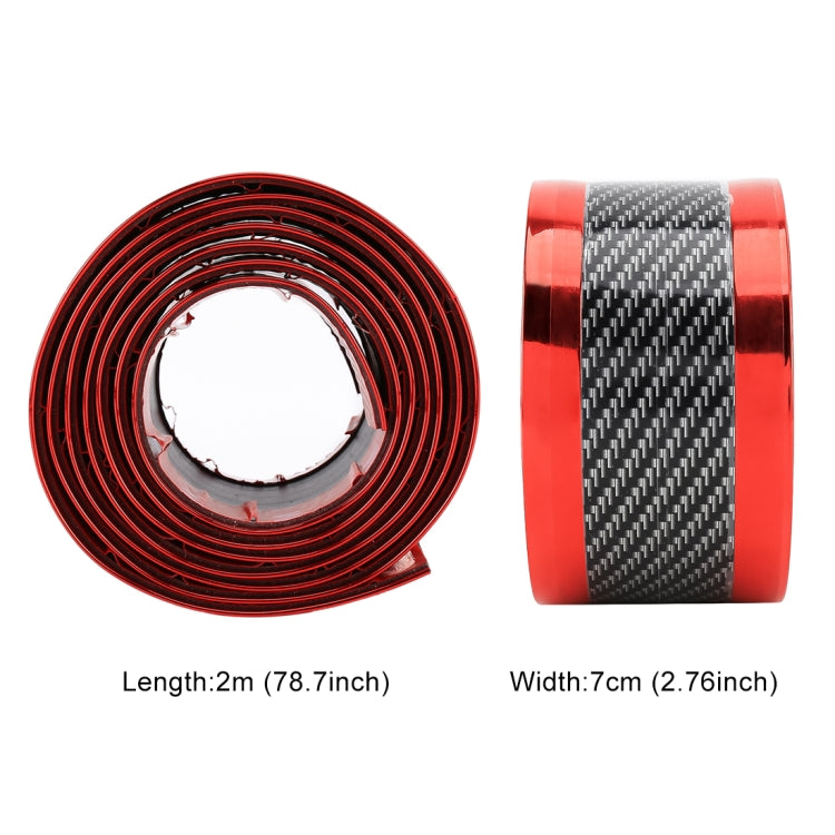 Universal Electroplate Carbon Fibre Car Door Threshold Decoration Strip Decorative Sticker, Size : 7CM x 2M, 7CM x 2M (Red), 7CM x 2M (Silver), 7CM x 2M (Gold)