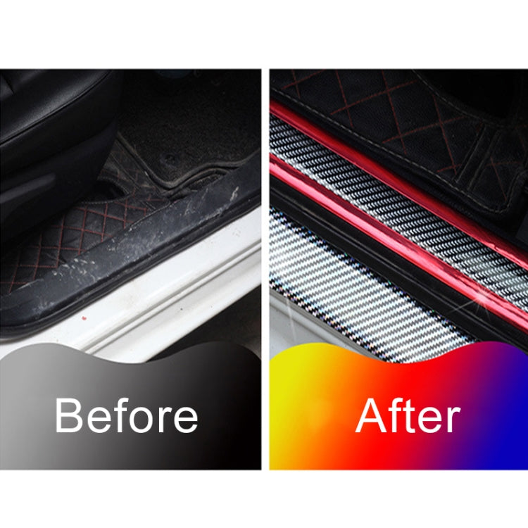 Universal Electroplate Carbon Fibre Car Door Threshold Decoration Strip Decorative Sticker, Size : 7CM x 2M, 7CM x 2M (Red), 7CM x 2M (Silver), 7CM x 2M (Gold)