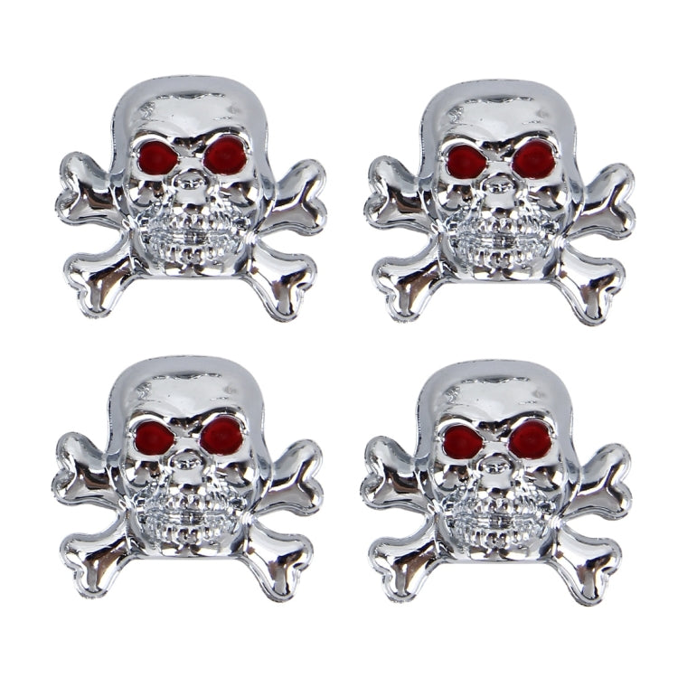 4 PCS Universal Skull Shape Gas Cap Mouthpiece Cover Gas Cap Tire Cap Car Motor Bicycle Tire Valve Caps, Skull Shape