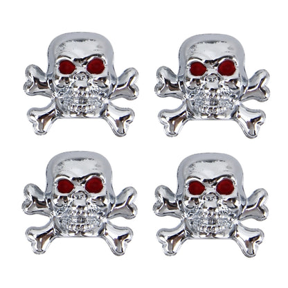4 PCS Universal Skull Shape Gas Cap Mouthpiece Cover Gas Cap Tire Cap Car Motor Bicycle Tire Valve Caps, Skull Shape