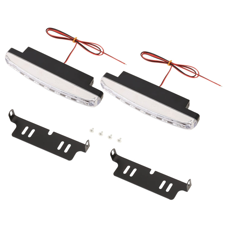 1 Pair DC9-16V 2W 120LM 7000K 8 SMD-5050-LEDs Circular Car DRL&Turn Light, 2W 120LM 7000K