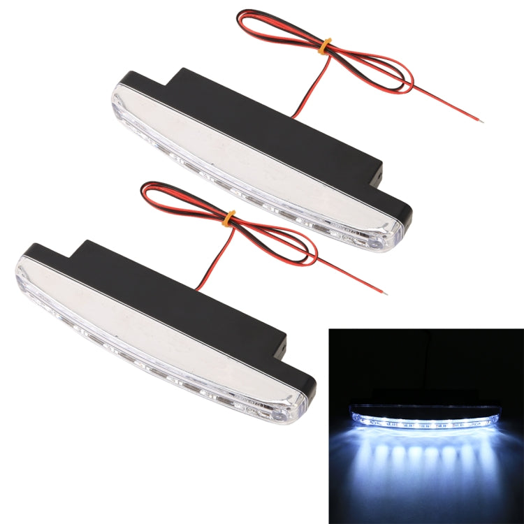 1 Pair DC9-16V 2W 120LM 7000K 8 SMD-5050-LEDs Circular Car DRL&Turn Light, 2W 120LM 7000K