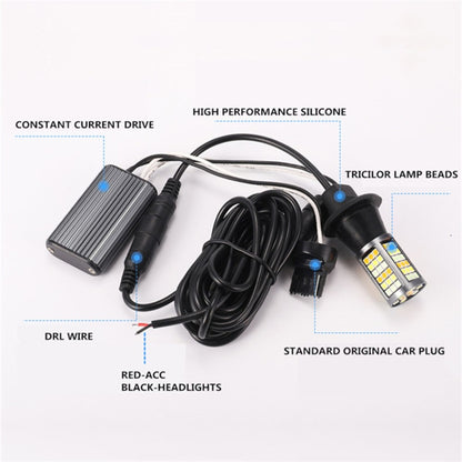 T20/7740 DC12V 3.7W 81 SMD-3030-LEDs Three Color Car DRL&Turn Light, Length: 2m, T20/7740