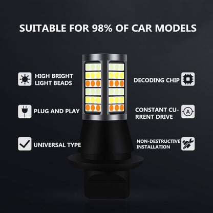 T20/7740 DC12V 3.7W 81 SMD-3030-LEDs Three Color Car DRL&Turn Light, Length: 2m, T20/7740