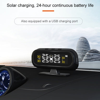 Universal Car Wireless Solar Energy TPMS Tire Pressure Alarm System External Tire Monitor, Tire Monitor 3