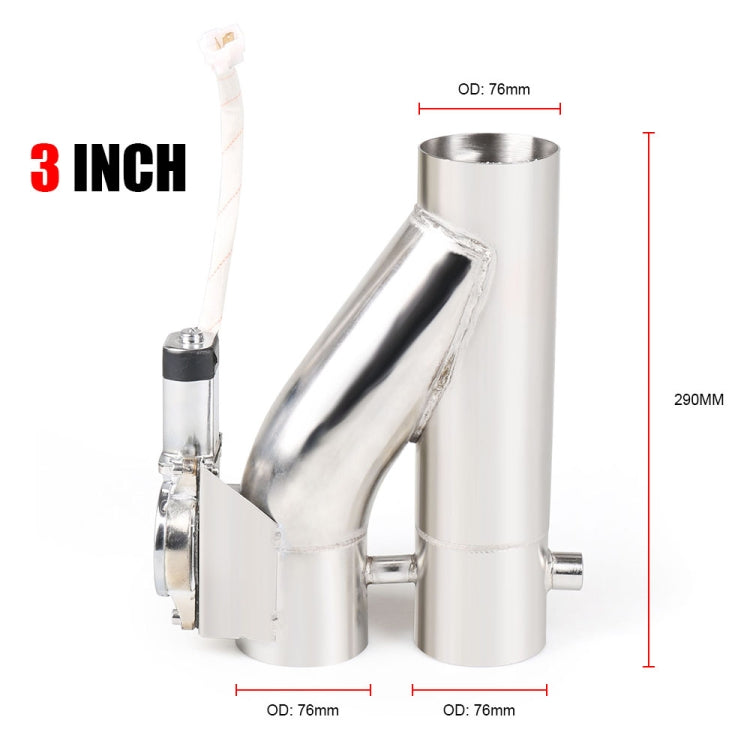 CNSPEED Y Shape 2 In 1 Car Remote Control Electric Exhaust Valve Pipe, Size: 3 inch, Size: 3 inch